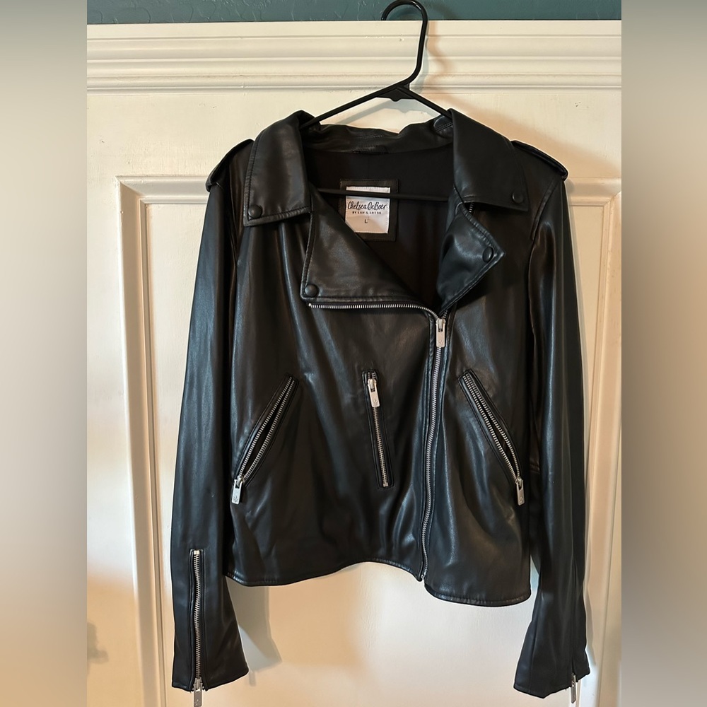 Chelsea De Boer by Lily & Lottie faux black leather jacket L